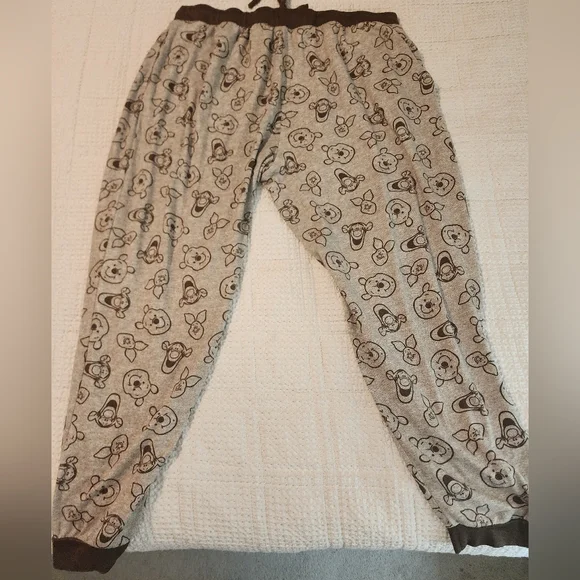 Disney Winnie the Pooh Print Soft Pajamas Browns 2X-3X Cozy Fairycore Whimsical - Picture 10 of 12